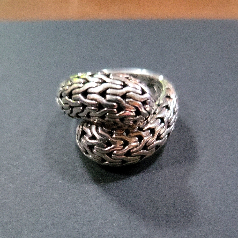 John Hardy Silver Classic Chain Bypass Ring